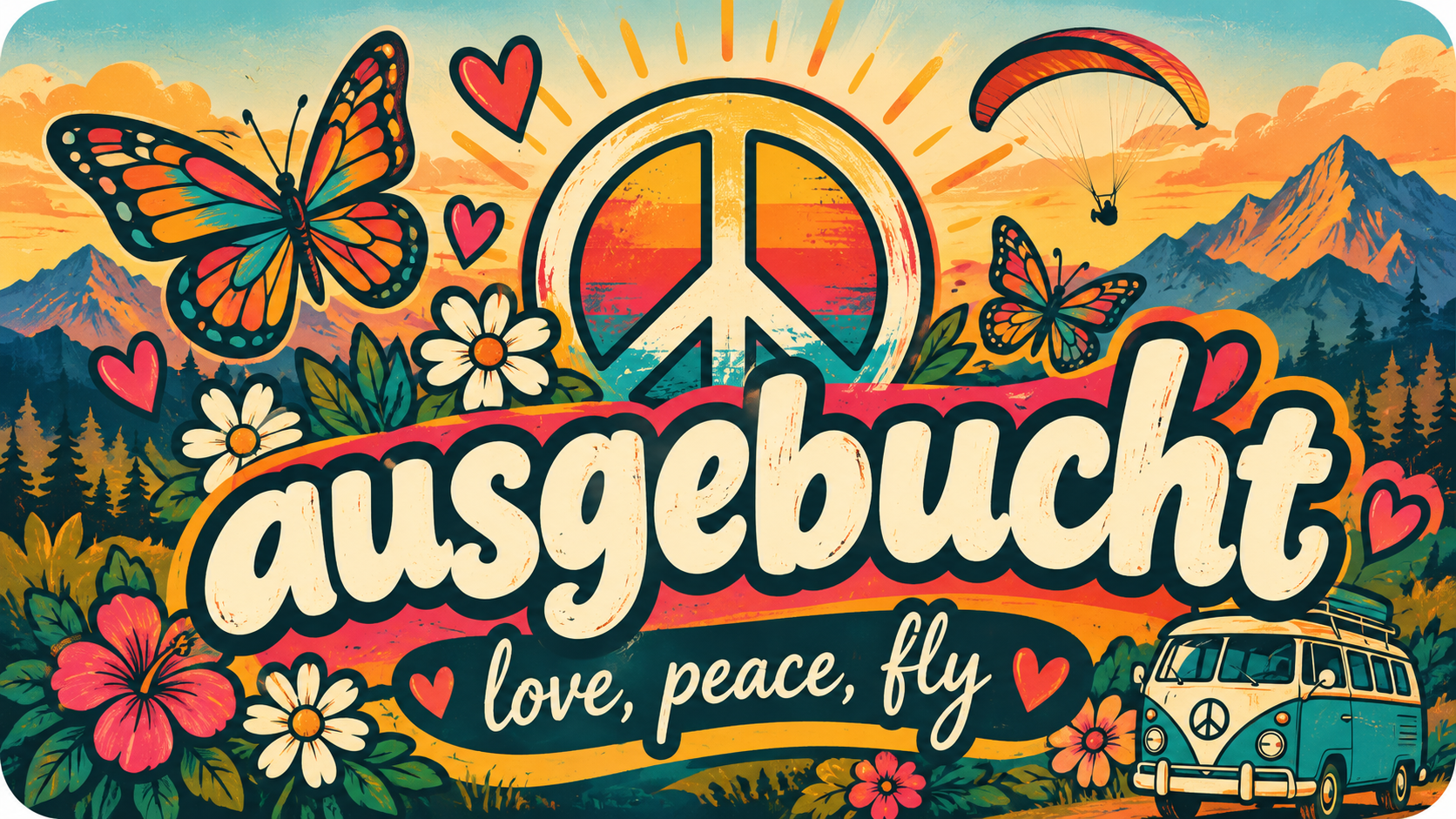 ausgebucht – love, peace, fly